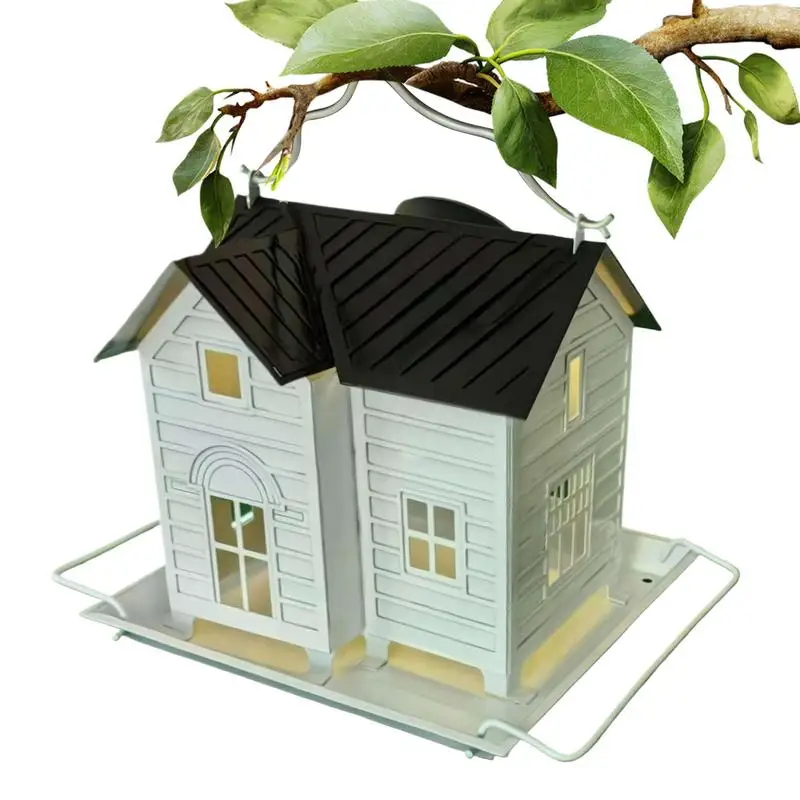 

Solar Powered Bird Feeder Bird Feeding Container Squirrel-proof Parrot Food Container For Lawn Patio Backyard Hangable Parakeet