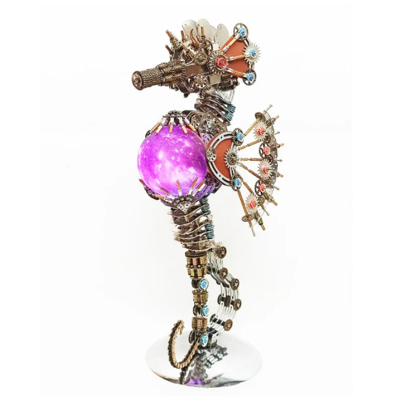 Seahorse Metal Assembly Mechanical Model Kit Steampunk Firework Lamp DIY Assembly Kits Children Men Educational Toys (2100PCS)