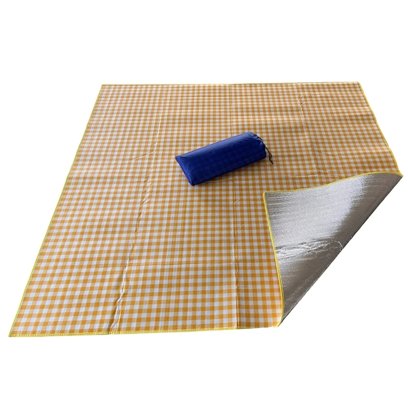 Foldable Portable Picnic Blanket Handy Mat Plaid Pattern Beach Rug Mat for Park Picnics Campings Travel Outdoor Concerts