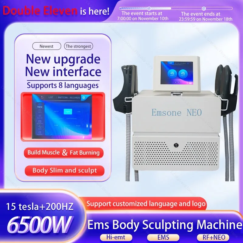 ems body sculpting machine 15 tesla 6500W EMSone NEO slimming portable muscle building nova 2 4 handles 200 hz