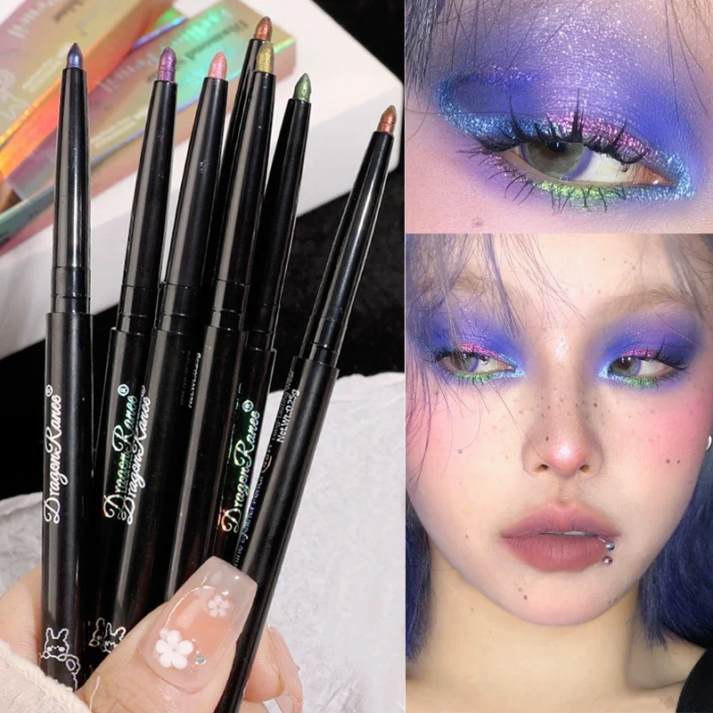 Chrome Aurora Eyeliner Pencil Waterproof Lasting Glitter Metallic Eye Shadow Lying Silkworm Pearlescent Green Purple Eyes Makeup