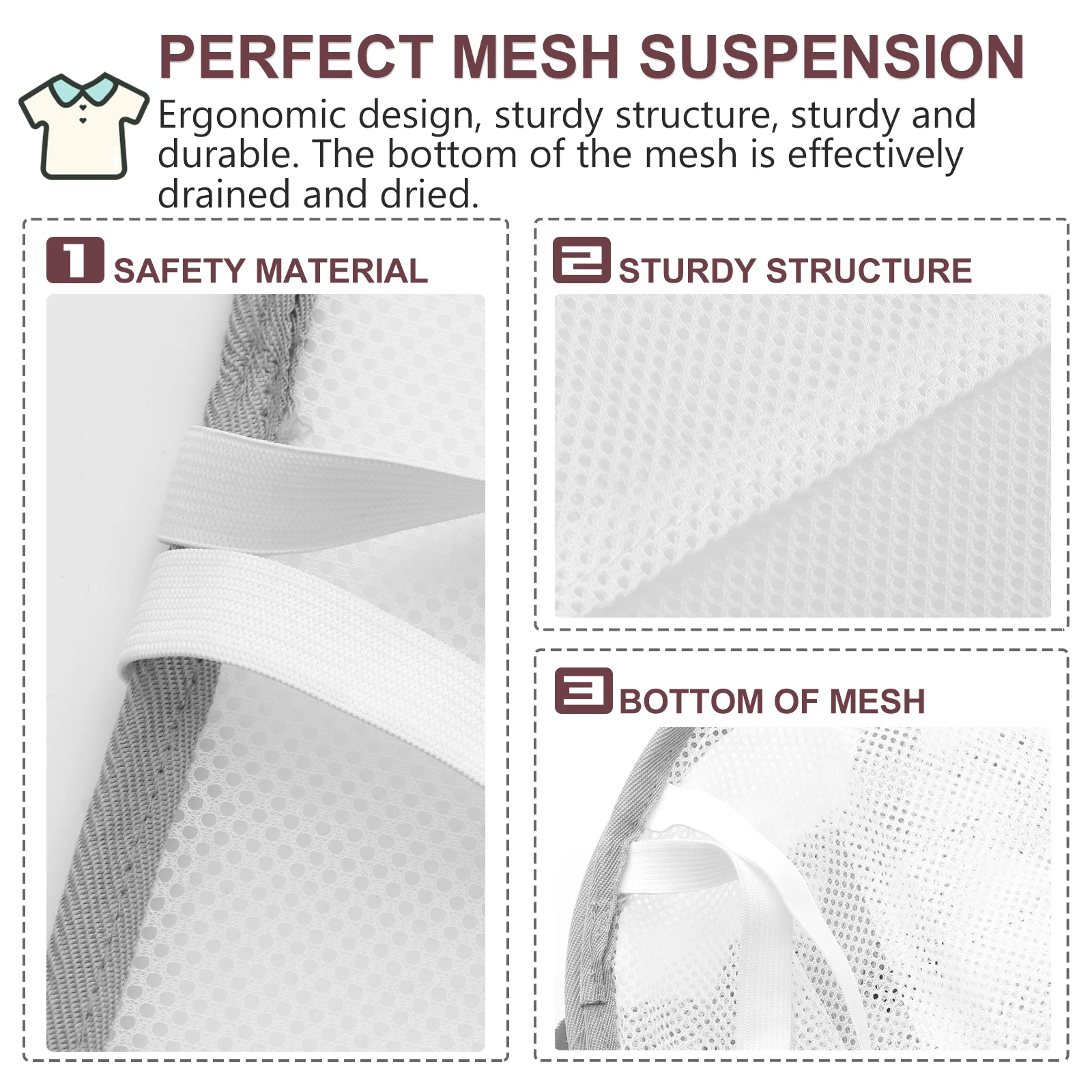 Foldable Mesh Laundry Drying Rack Hanging Dryer for Clothes T-Shirts Sweaters with Quick Drainage Bottom Drying Net Rack