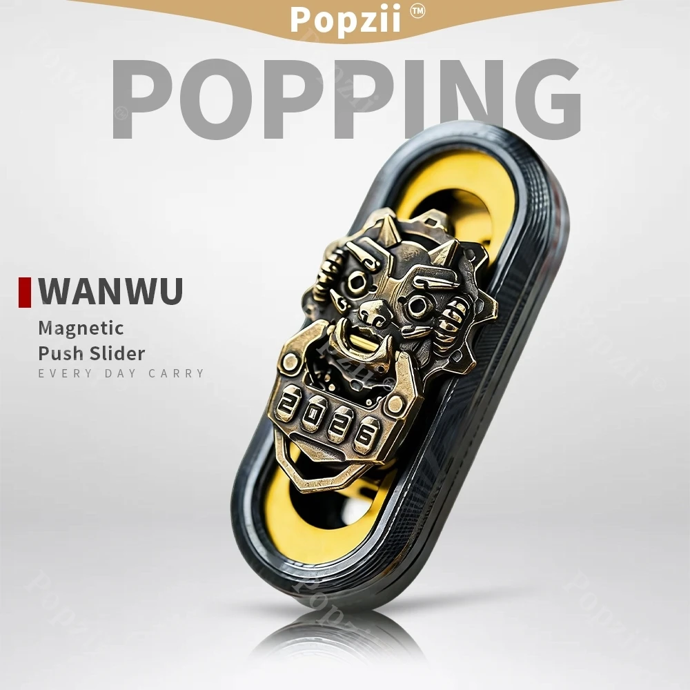 

Игрушка-антистресс WANWU EDC POPPING Damascus Fidget Slider Tuning Fork с магнитным механическим отскоком, для снятия тревоги