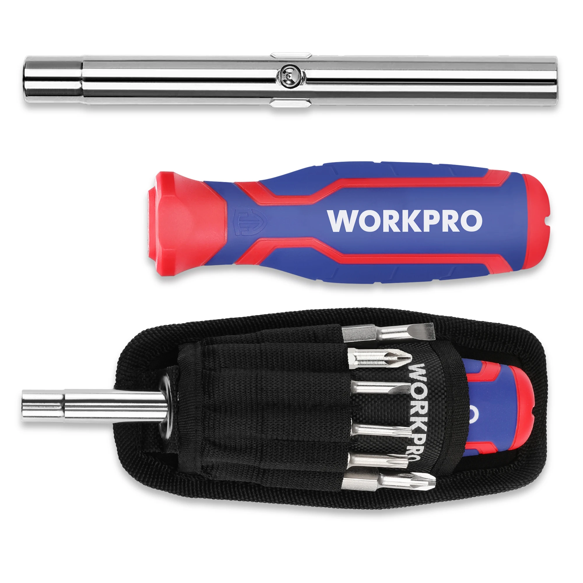 WORKPRO 14 in 1 Screwdriver Set Cr-V Screwdriver with FlatHead and Phillips-Head DIY Screwdriver Kit with Oxford Storage Bag