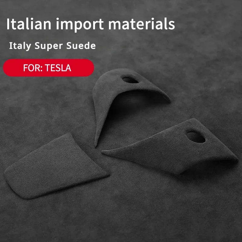 Steering Wheel Cover Sticker for Tesla Model 3 Model Y Car Steering Wheel  Panel Trim Frame Made of Italy Super Suede for Tesla