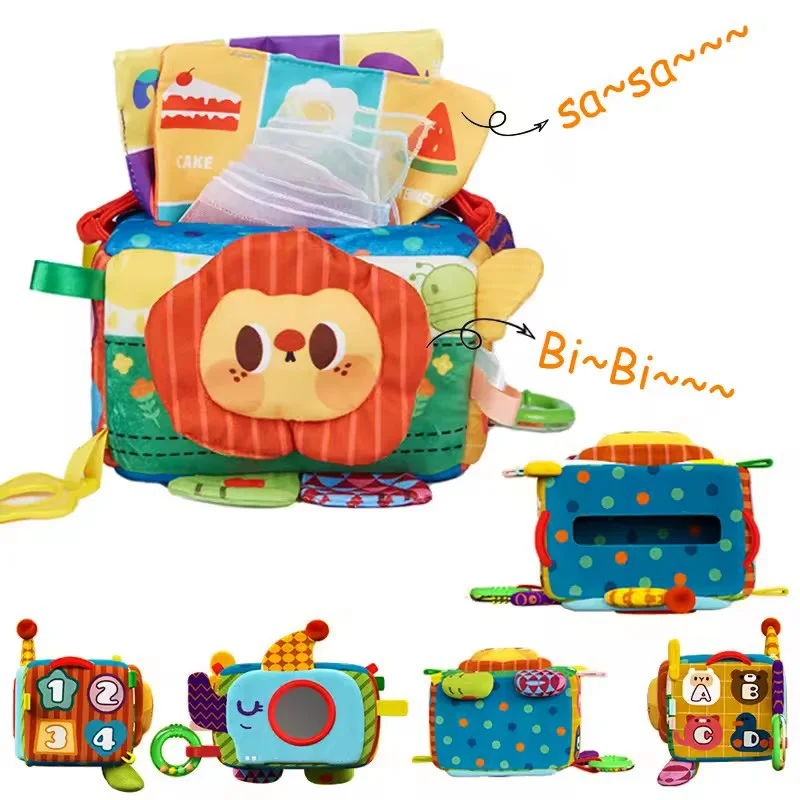 

New Infants and Toddlers 0-1 Years Old Tissue Box Toy Baby Pumping Music Newborn Paper Early Education Creative Toys