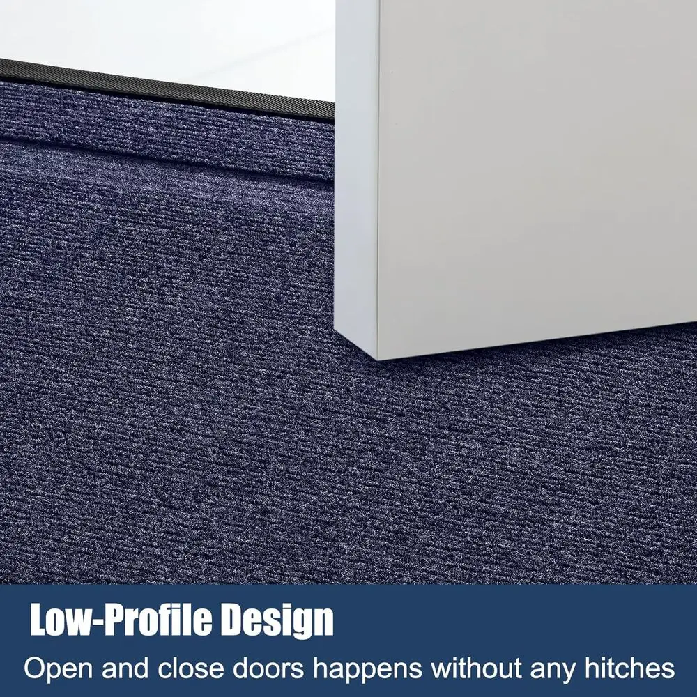 Blue 47x30 Large Front Door Mat - Waterproof Outdoor/Indoor Entrance Rug, Sturdy Natural Rubber