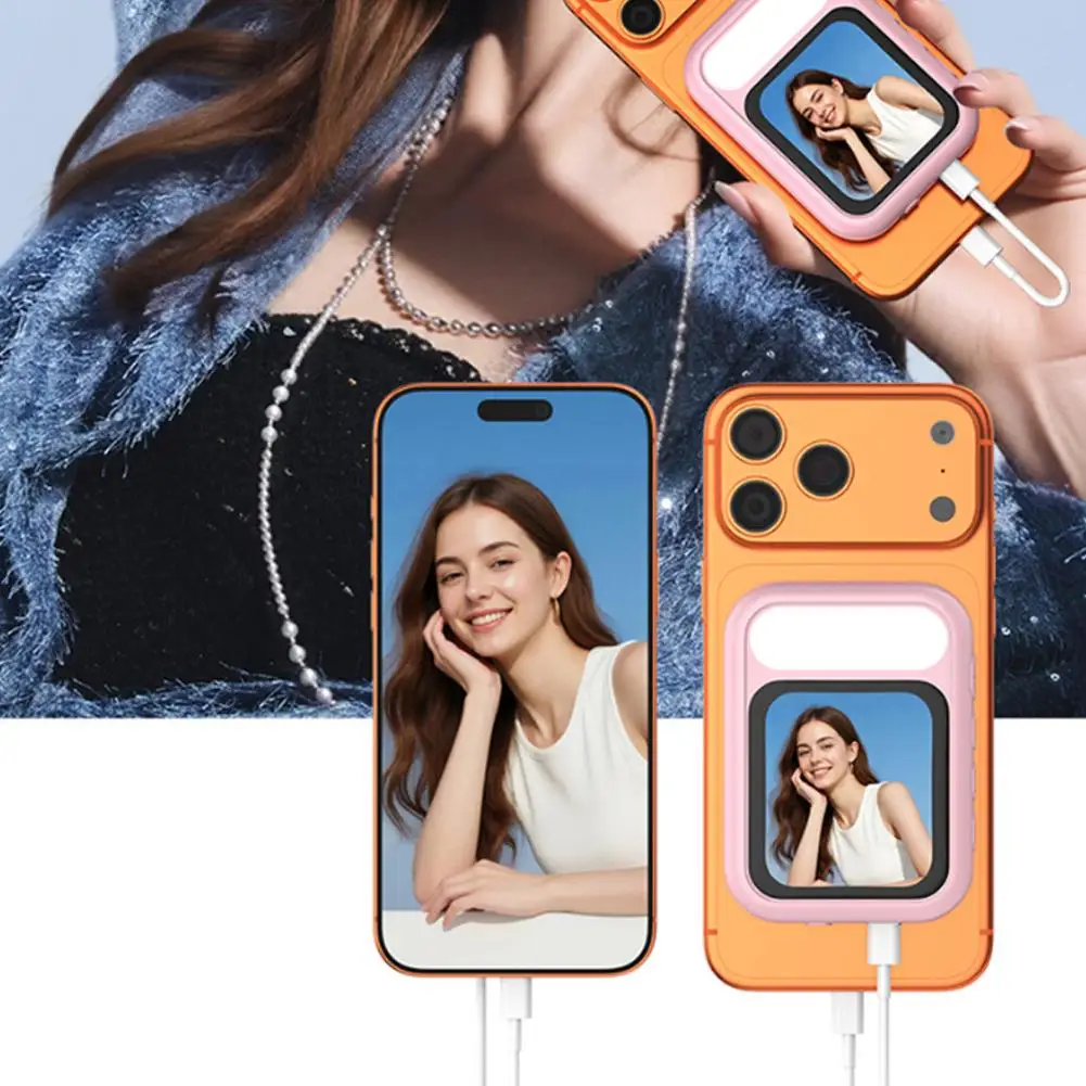Upgrade Magnetic Monitor Screen Selfie Mirroring with Fill Light Phone Rear Back Camera For Vlogging Live Stream Video Recording