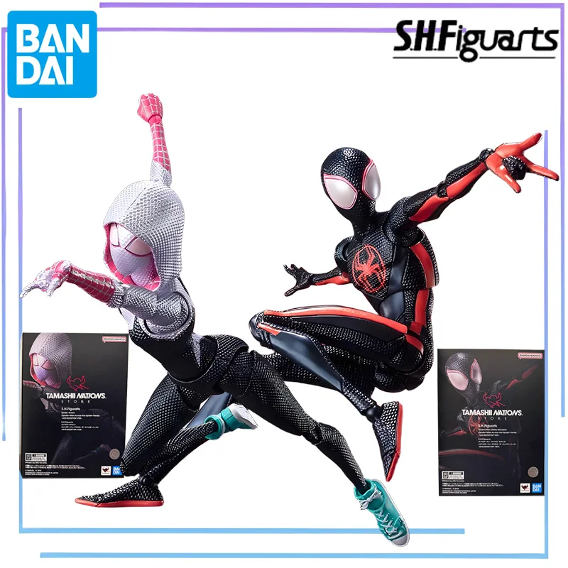 Bandai Original S.H.Figuarts Series Spider-Man (Miles Morales) (Spider-Man: Across The Universe) Figuras Modelo Juguetes Coleccionables