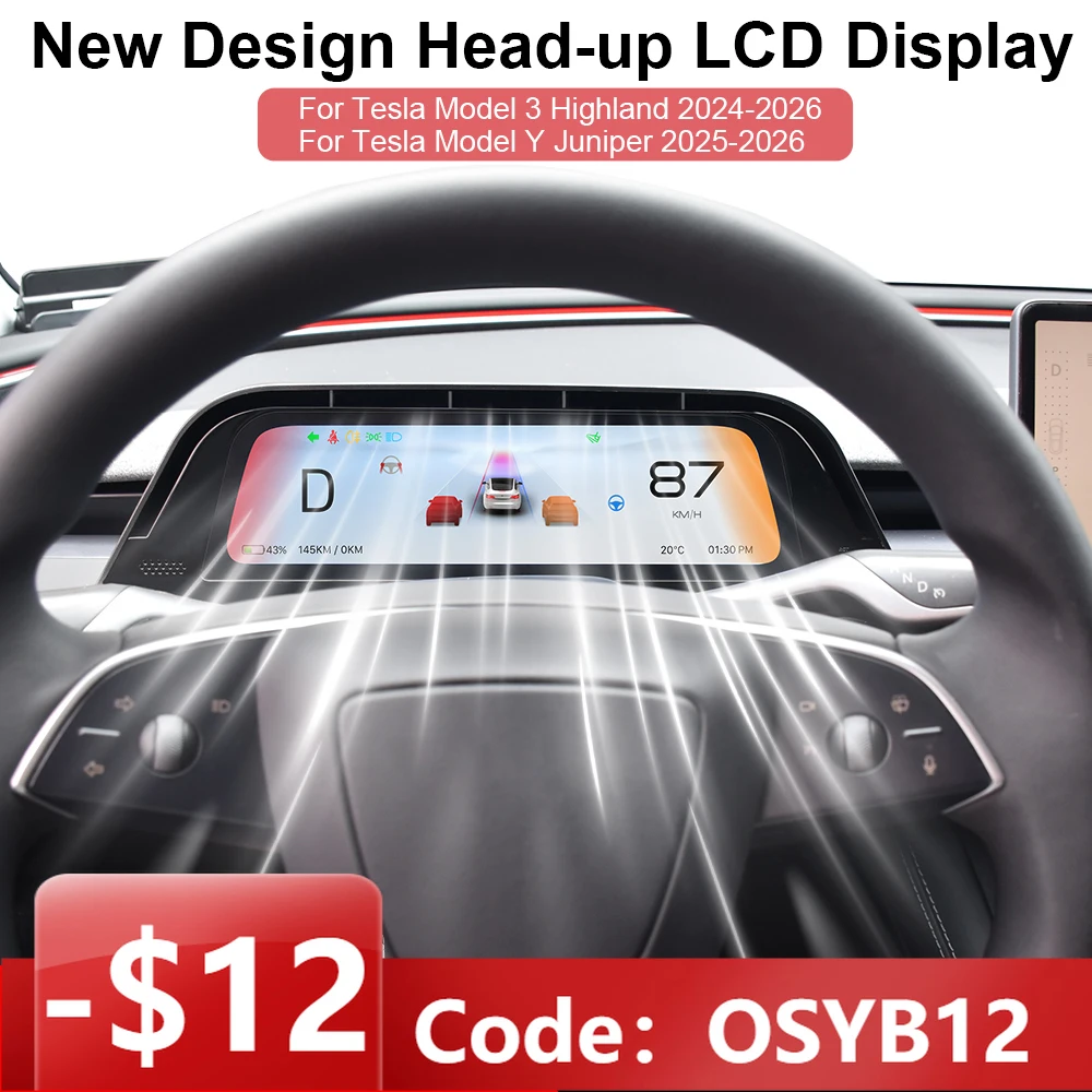 

Onlysay New Design Head Up Display With Air Vent Support Wireless CarPlay Touchscreen For Tesla Model 3 Highland Model Y Juniper