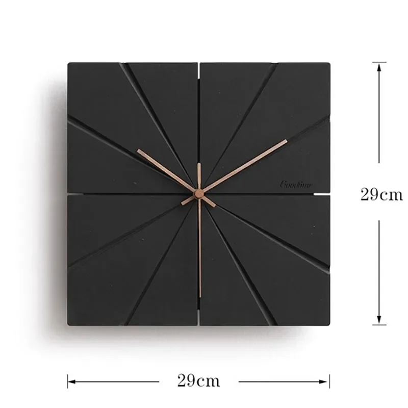 Italian Square Wall Clocks Unique Digital Small Apartment Simplicity Wall Clocks Decoration Black Reloj Pared Home Furniture