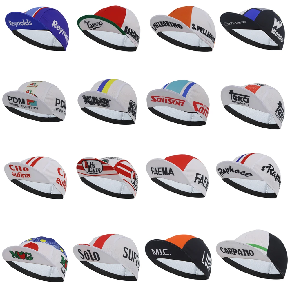 Retro-Radkappe, atmungsaktiv, Sonnenschutz, Sportmütze für Damen und Herren, Team-Fahrradmütze, Helm-Innenkappe