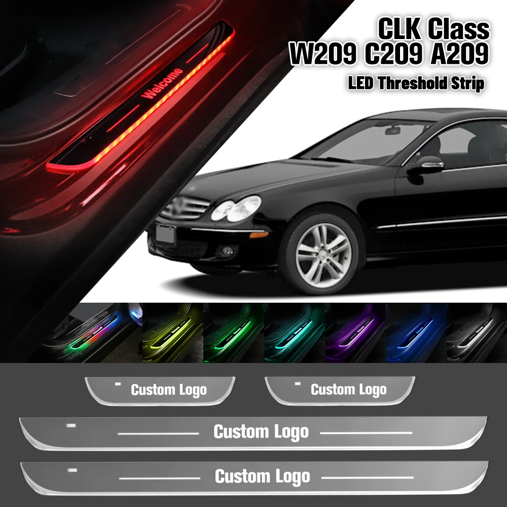 

For Mercedes Benz CLK Class W209 C209 A209 Car Door Sill Light Customized Logo LED Welcome Threshold Pedal Lamp Accessories