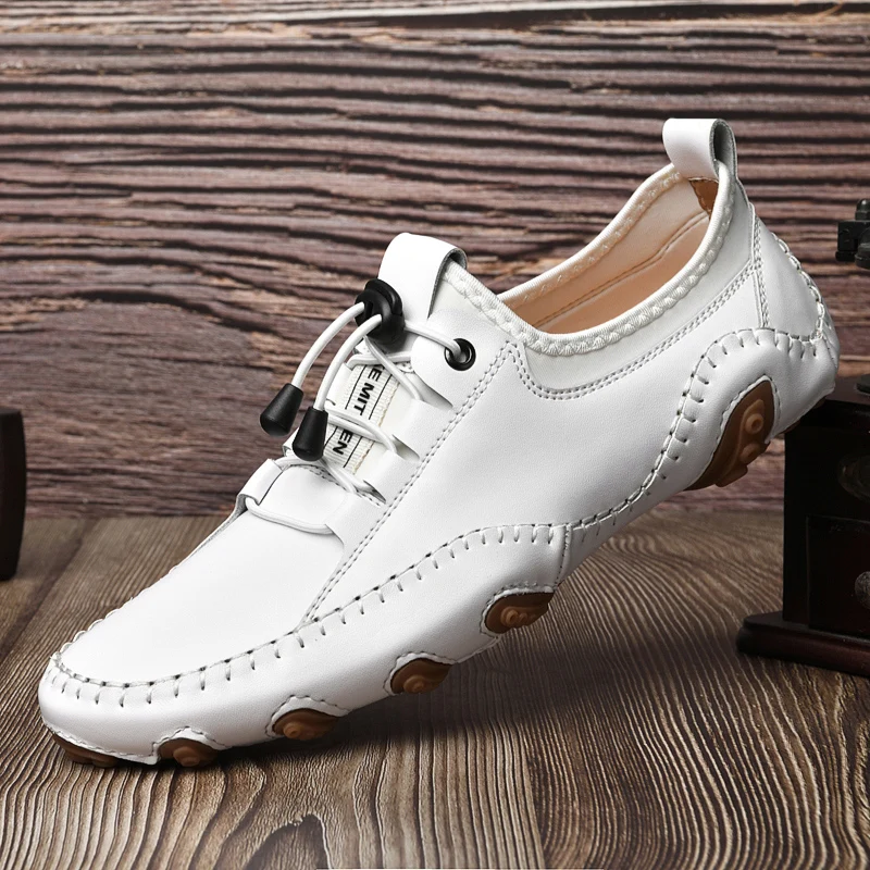 

Cow Leather Casual Shoes Men Luxury Brand Fashion Moccasins Men Designer Summer Fashion Low Shoes Breathable Male Flats Shoe