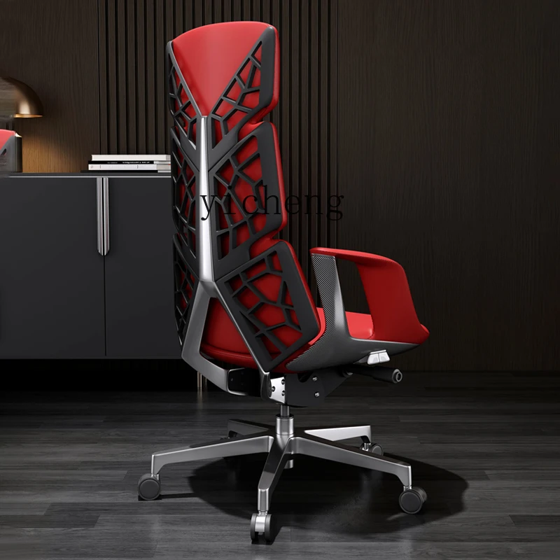 YFY  Business Leather Boss Chair Comfortable Sedentary Office Backrest Office Chair Home Computer Chair Ergonomics
