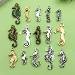15/20pcs Vintage Seahorse Design Charms Alloy Sea Life Pendants for DIY Bracelets Necklaces Jewelry Making Accessories