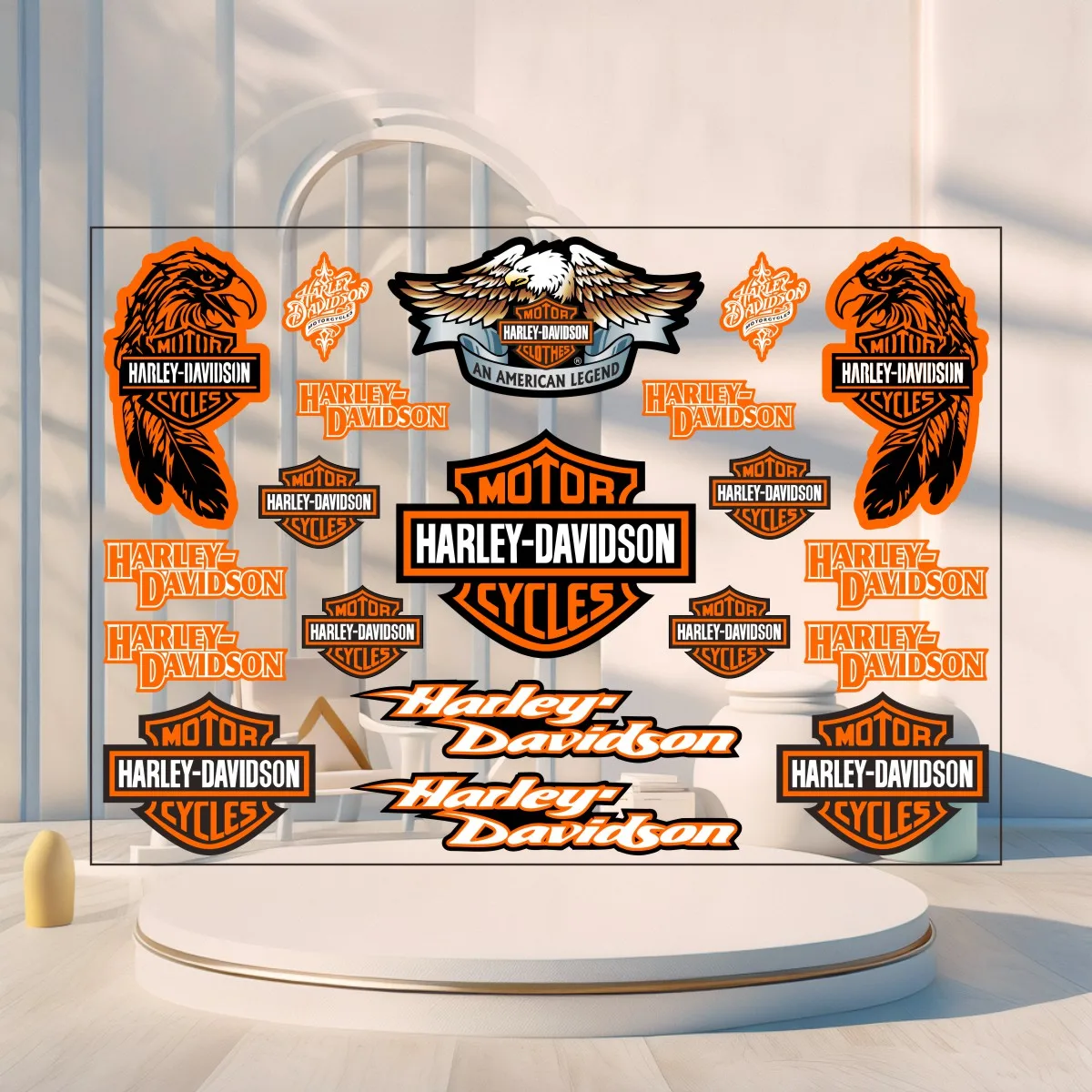 

Reflective Harley Davidson Sticker Logo Motorcycle Decal Kit for Sportster S Iron 883 Street Bob 114 CVO Street Glide