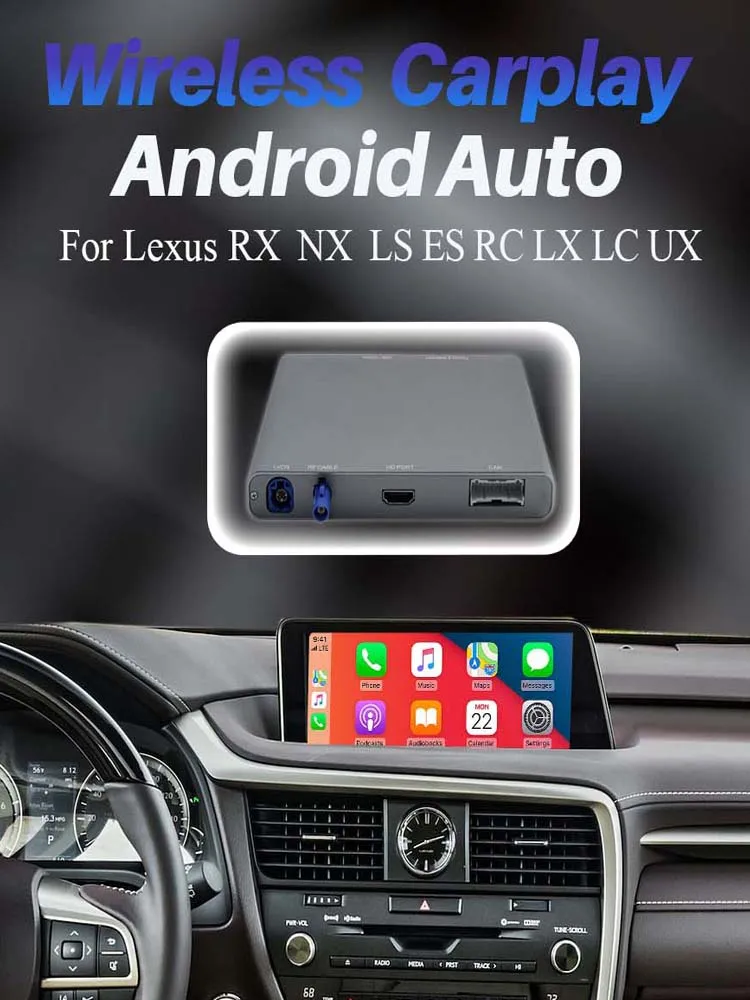 BONROAD Draadloze CarPlay Interface voor Lexus RX NX IS ES GS RC CT LS LX LC UX 2014-2019 Android Auto AirPlay Bluetooth Module - afbeelding 2