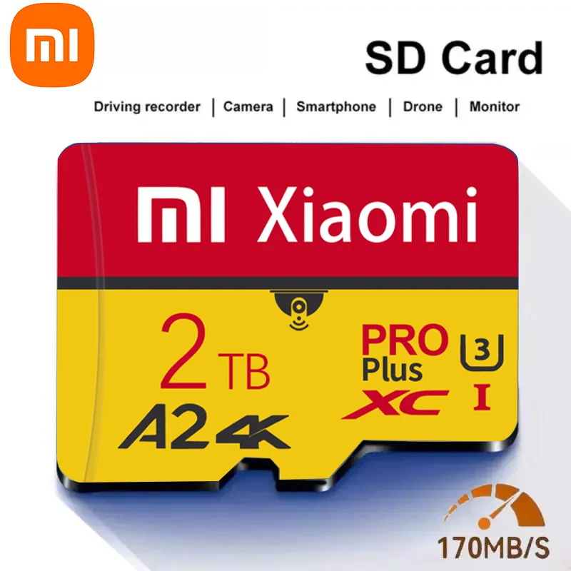 Xiaomi-tarjeta Micro TF SD de alta velocidad, tarjeta de memoria Flash para teléfono, ordenador, cámara, envío gratis, 1TB, 2TB, 100%