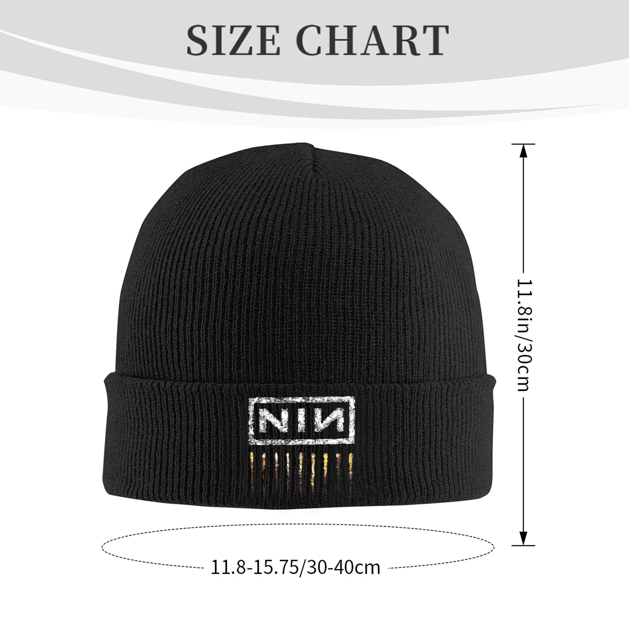 NIN Rock Band Nine Inch Nails Merch Winter Warm Rib Knit Cuffed Beanie For Men Women Knitted Caps Reptile Album Beanies Skullies