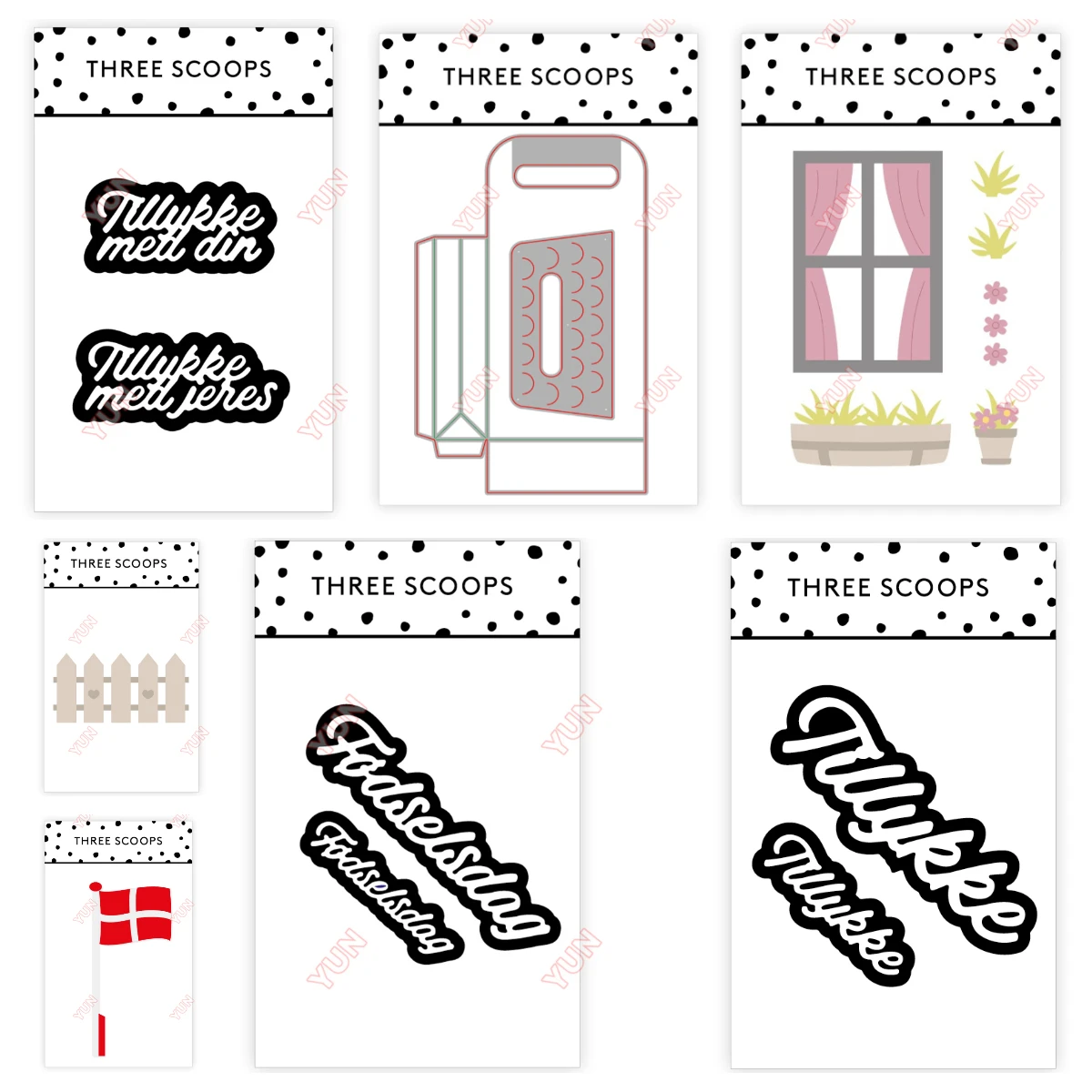 

Tillykke Tillykke med Din Stakit Flagstang Pose die med tag New Craft Cutting Dies Scrapbook Diary Stencils DIY Greeting Card