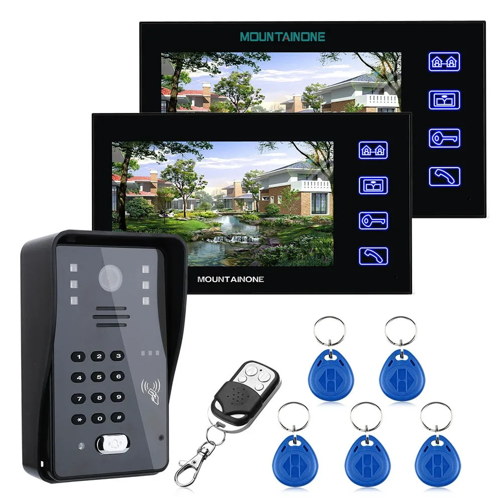 7inch Video Door Phone Intercom Doorbell With RFID Password IR-CUT 1000TV Line Camera  Wireless Remote Access Control System