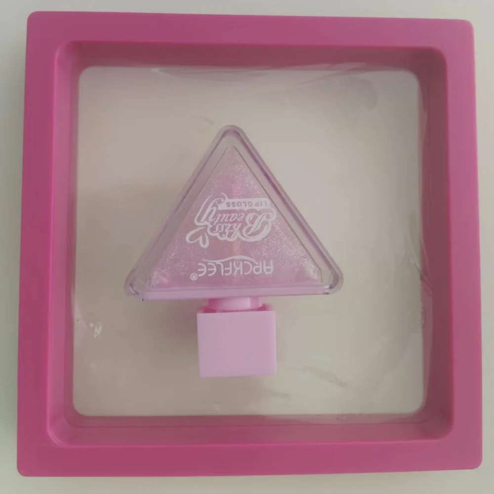 ملمع شفاه مثلث شفاف، عبوة واحدة، 3 ألوان متوفرة، مع ملمع شفاه لامع، مرطب ومرطب، تبييض