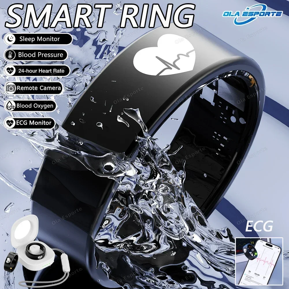 QINO R30 ECG Body Temperature Smart Health Ring Blood Pressure Sleep Monitoring  Waterproof Multiple Sport Modes Smart Ring