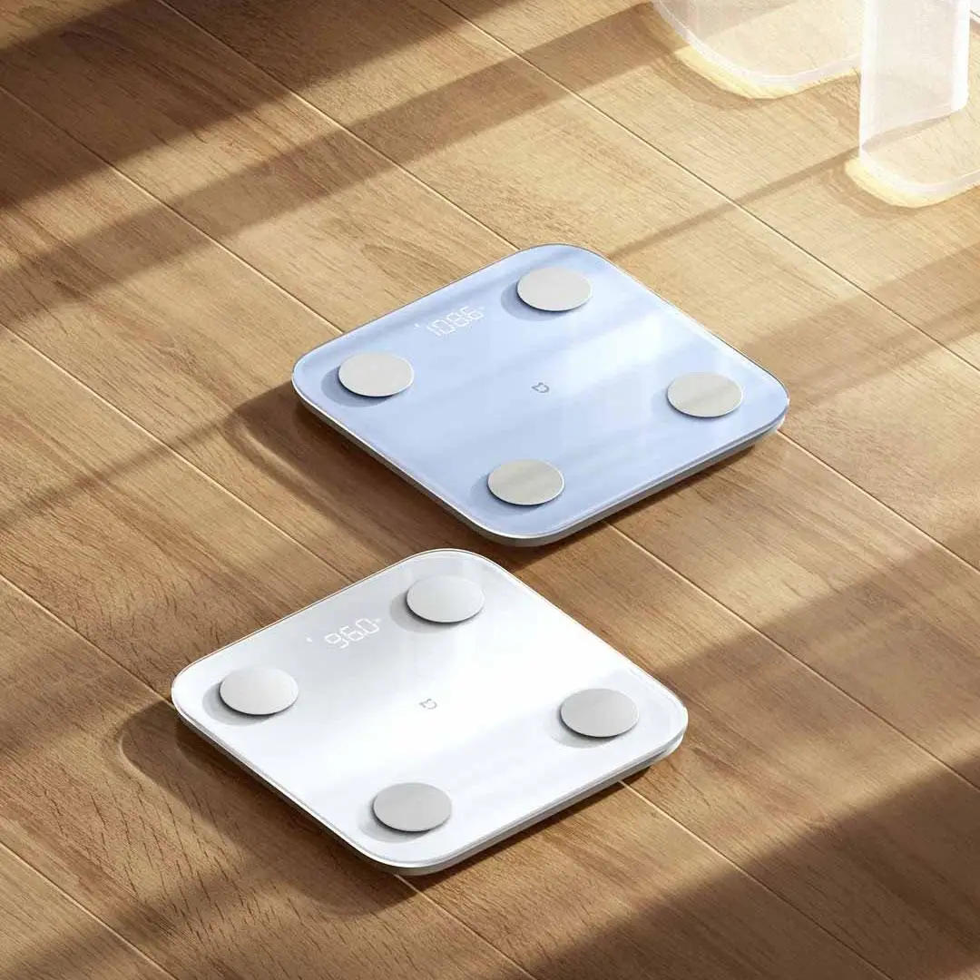 Xiaomi Weegschaal Bluetooth 5.0 Mijia Lichaamsvet Schaal S400 Smart Home Lichaamssamenstelling 150KG Test Hartslag Verborgen LED Display