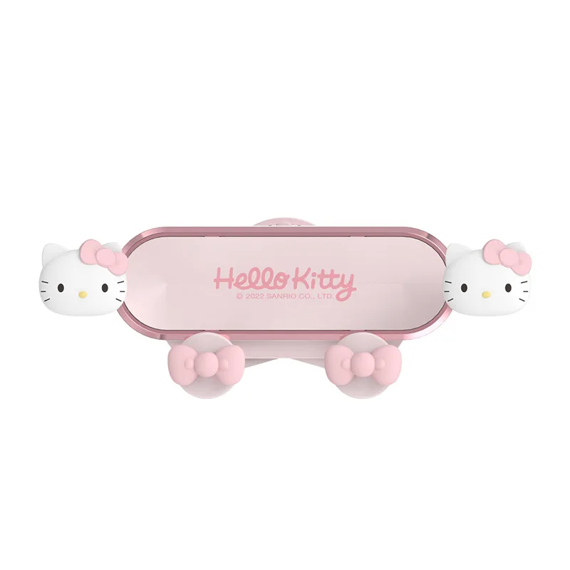 Kawaii Anime Hello Kitty Gravity Car Navigation Bracket Cartoon Mobile Phone Support Air Outlet Universal Pink Stablize Heat