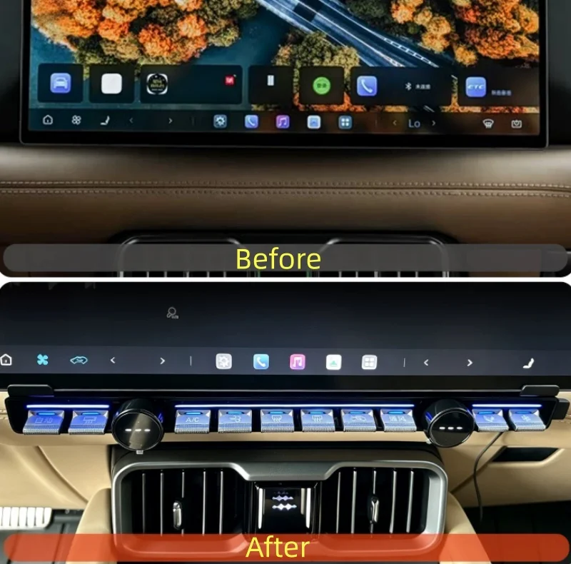 Car Central Control Screen Physical Buttons Fit for BYD Leopard 8 Modified Upgrade with Night Warning Light Interior Accessories