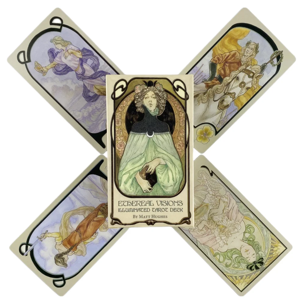 Ethereal Visions Illuminated Tarot Cards A 80 Deck Oracle English Visions Divination Edition Borad Playing Games