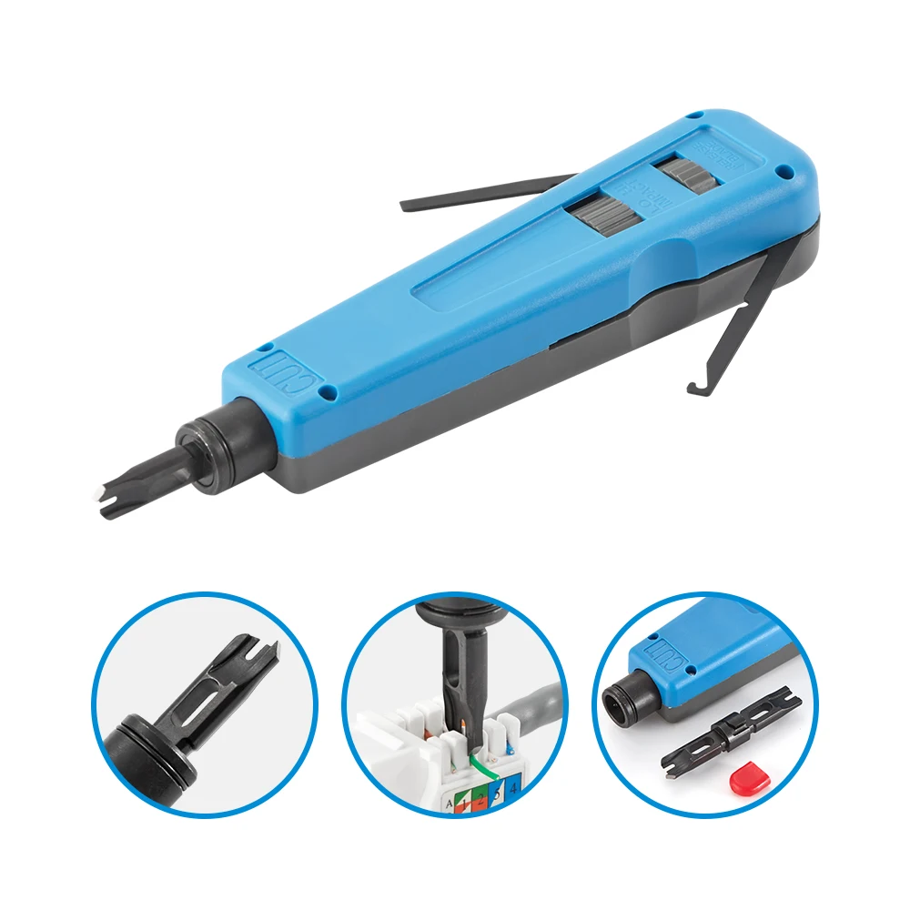 Punch Down Tool 66/110/88 Type Multi-function Network Cable Tool with Two Blades Telephone Impact Terminal Insertion Tools