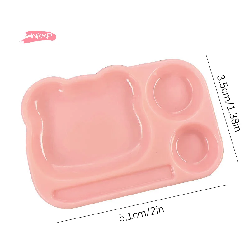 1Pc Cartoon Nail Art Kleurenpalet Plastic Gel Polish Mengbak met Borstelhouder DIY Schildergereedschap voor Nagelkunstwerk