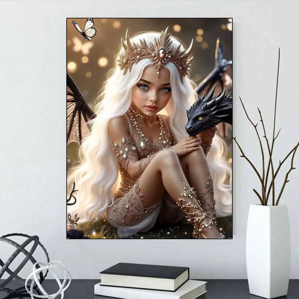 Diamond Embroidery DIY Dream Fairy Elf Diamond Painting Art 5D Square Circular Mosaic Cross