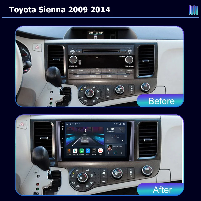 AI VOICE roadivox Android car radio for Toyota Sienna 2009 2014 stereo GPS Navigation video Multimedia Player tape recorder
