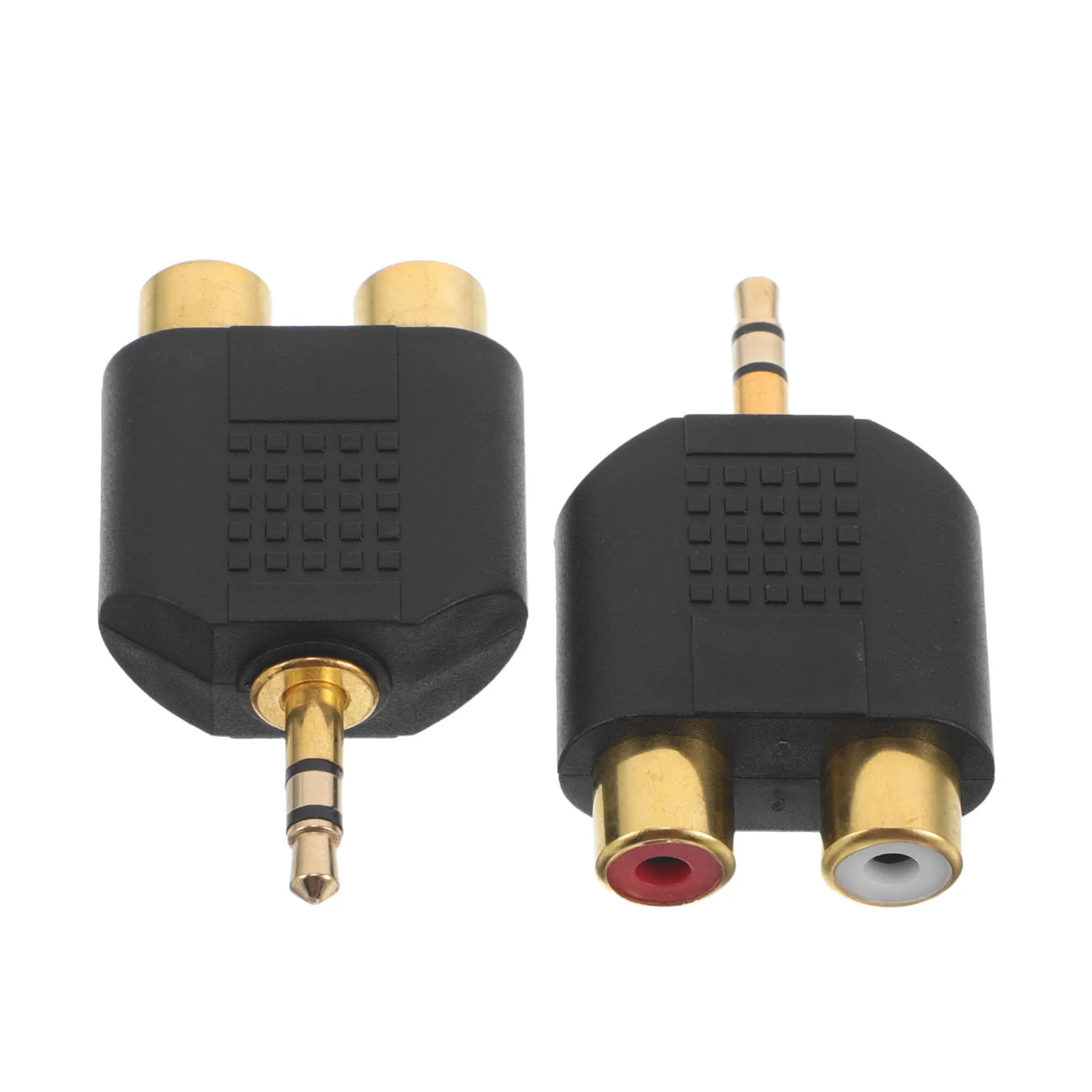 2Pcs 3.5mm Trs to Dual Av Female Audio Jack Splitter Adapter High-Fidelity Stereo Sound Stable Connection Compatible with