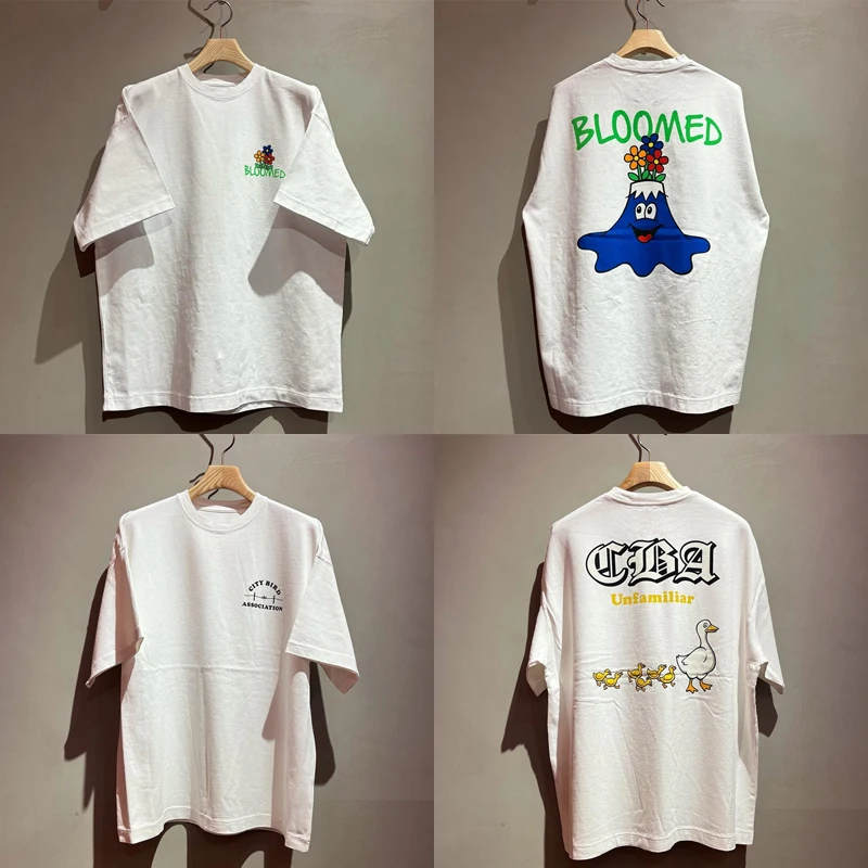 High Street Casual Beams T-shirt High Quality Cartoon Letter Print Top Tee Men Women Loose BEAMS JAPAN Short Sleeve Real Photo