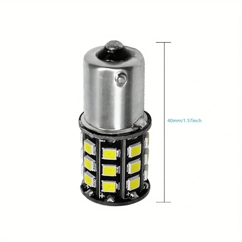 2PCS BA15S 7507 PY21W 1156PY High Power Amber Yellow 33 SMD 2835 LED Bulb For Front Turn Signal Lights Direction Indicator Lamp
