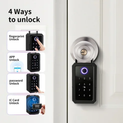 Caja de almacenamiento de llaves Tuya smart fingerprint Tongtong lock, caja de almacenamiento de contraseña de diente azul, decoración montada en la pared