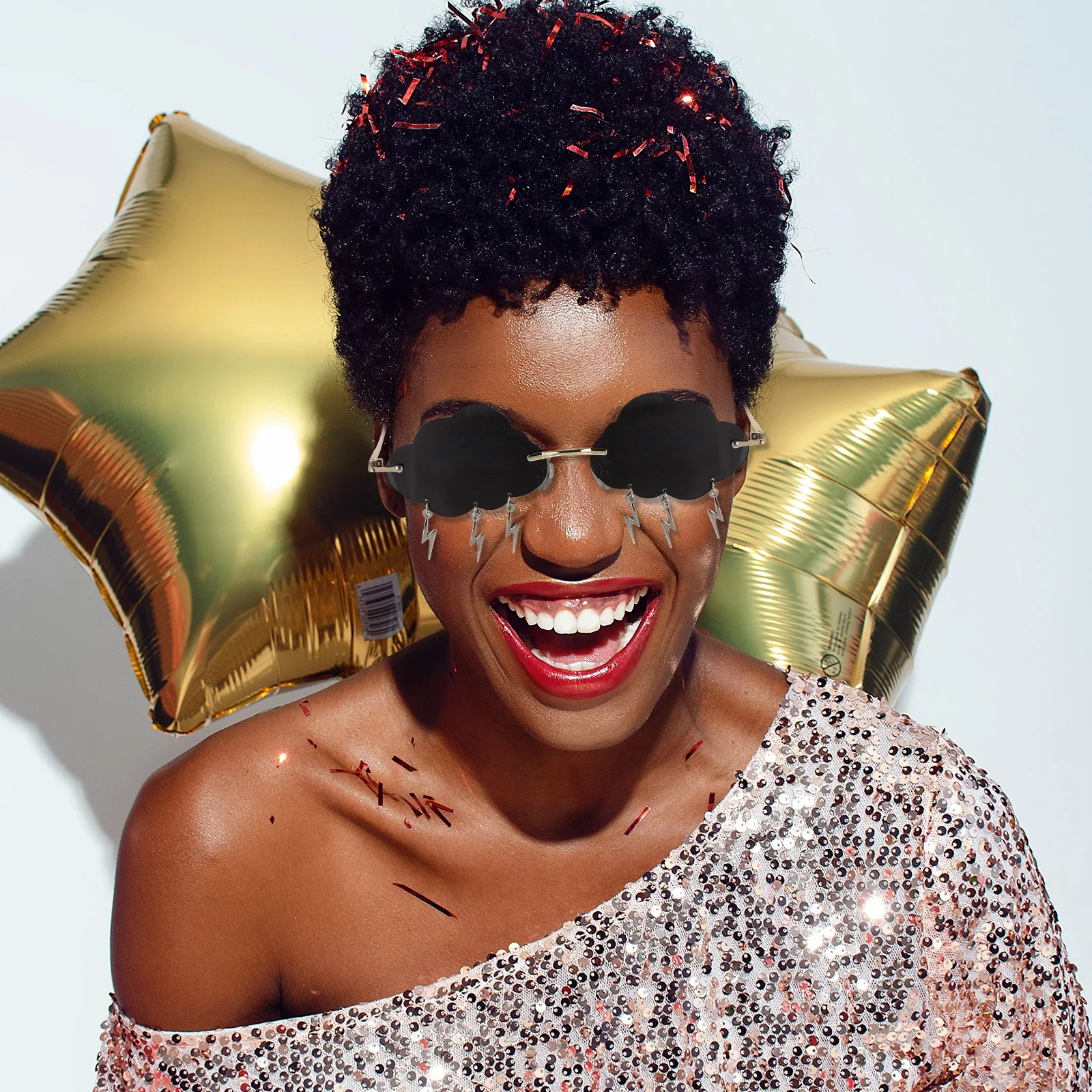 

Gatuida 1 Pair Cloud Sunglasses Stylish Minimalist Eyewear for Fashion Unique Rimless Design Unisex Oversized Shades