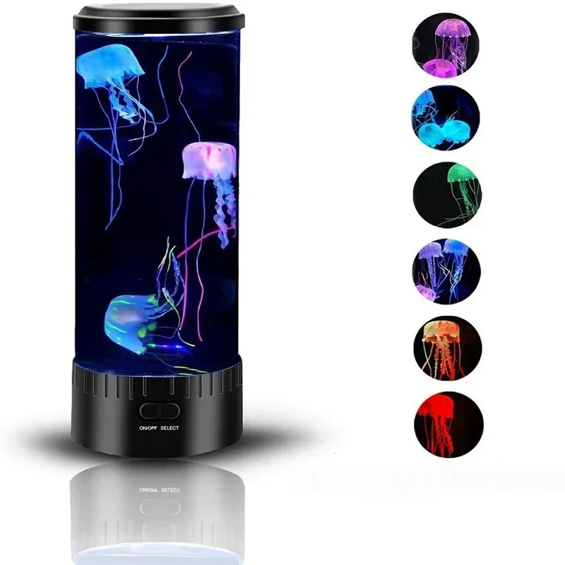 NAXILAI LED Jellyfish Aquarium Lamp Round Multi Color Changing Light Effects Sensory Synthetic Jelly Fish Tank Aquarium Lamp