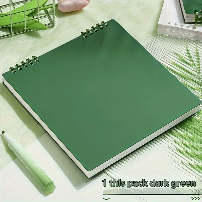 1 unidad, cuaderno cuadrado Retro de hojas sueltas, cuaderno minimalista de hojas sueltas con rejilla cuadrada, diario con tapa abatible para uso diario en la oficina