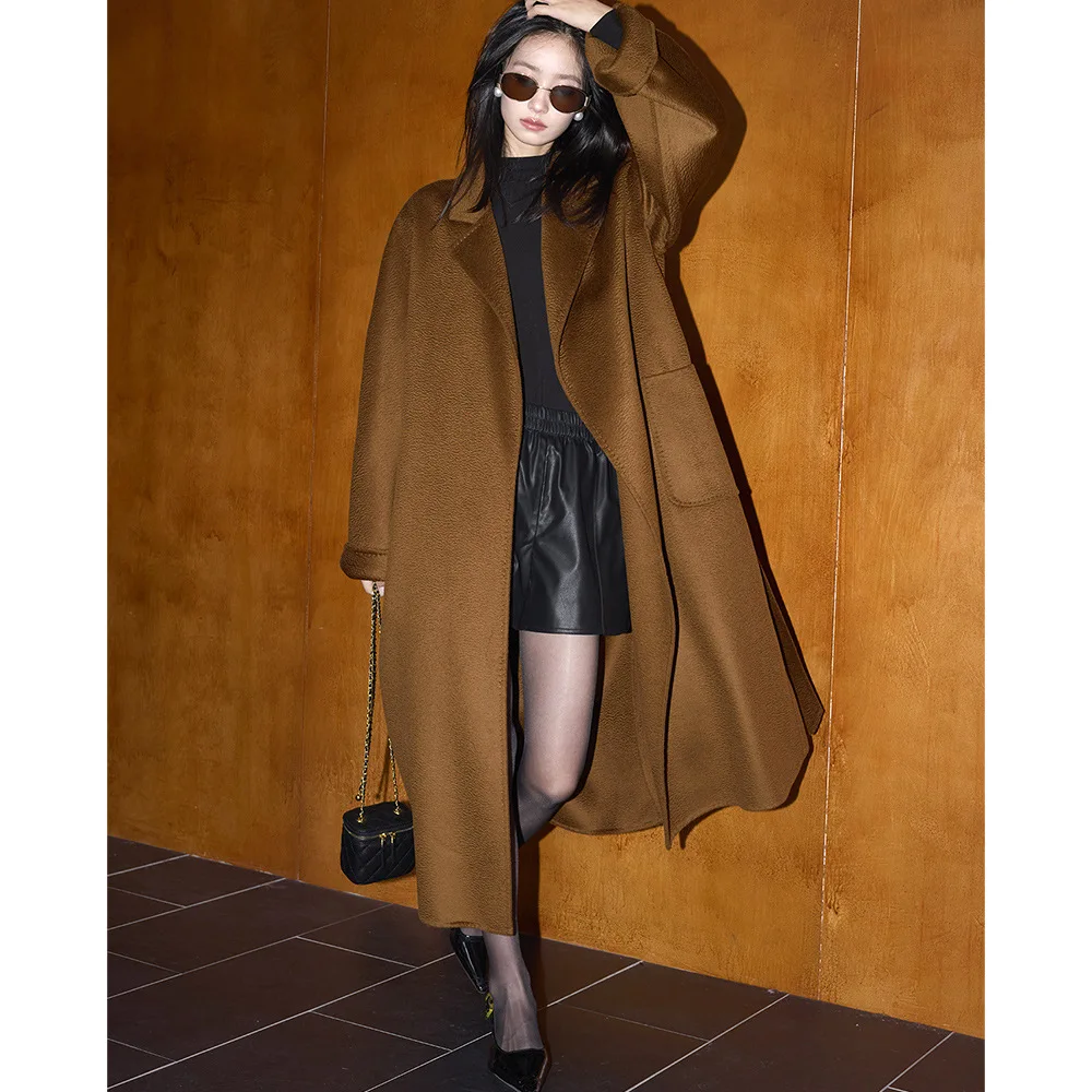 

Зимнее пальто Shengdu M Home Classic: Новое, ручной работы, двустороннее, шерстяное, с узором «Водяная рябь», утолщенное