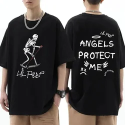 2024 Rap Hip-hop Artist Lil Peep Patterned Printed Shirt for Men and Women Fashion Oversized Pop Gothic T-shirt