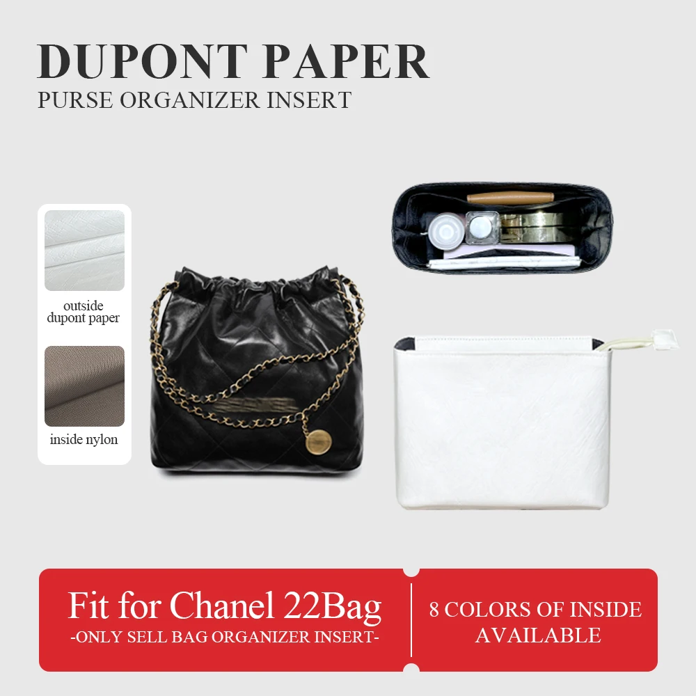 

Dupont Paper Purse Organizer Insert Fit for Chanel 22Bag Slim Inside Storage Bag Insert Lightweight Inner Liner Organizer Insert