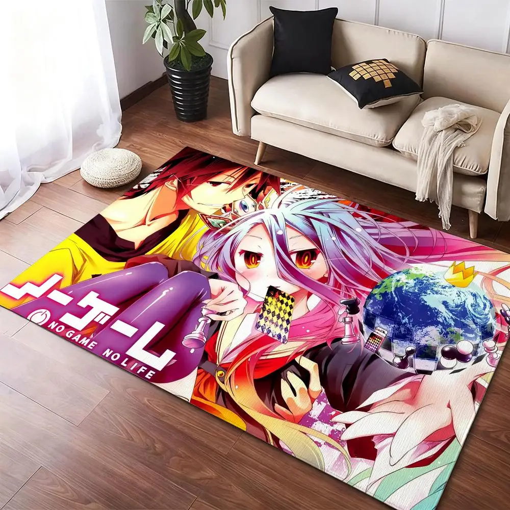 

No G-Game No Lifes anime Floor Mat Soft Thickened Non-Slip Door Mat for Living Room Home Decor Flannel Rugs