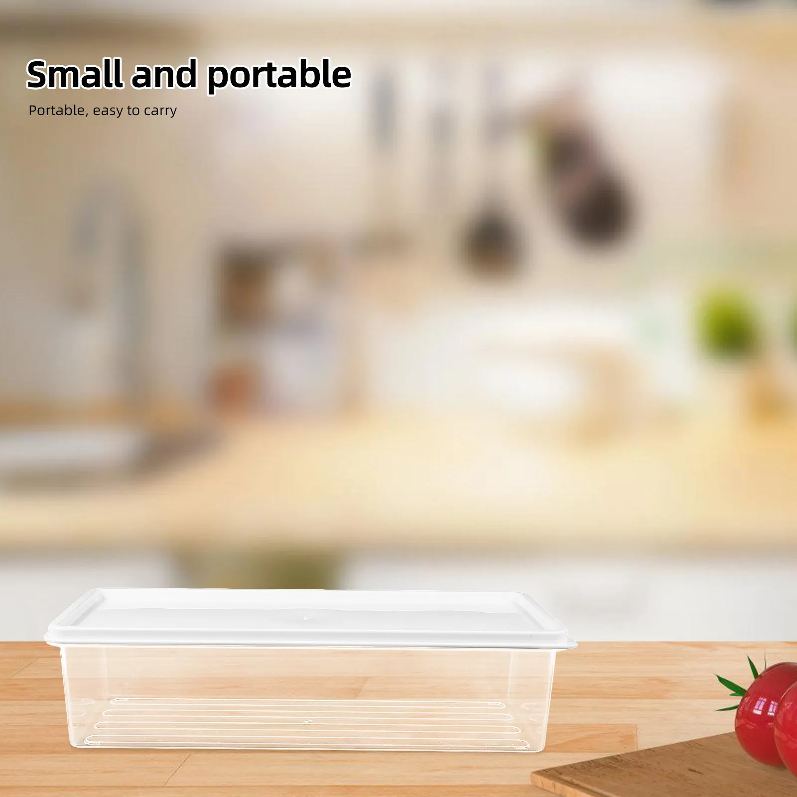 Clear Stackable Refrigerator Storage Box with Lid Fresh-Keeping Fruit Vegetable Organizer Kitchen Space Saver Storage Container