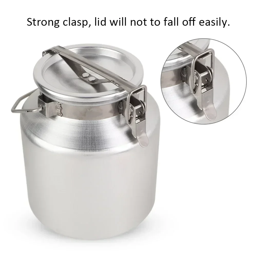 5L Aluminum Alloy Transportable Milk Fermentation Barrel Bucket Can With Handle Container Storage Oil Milk Rice Barrel