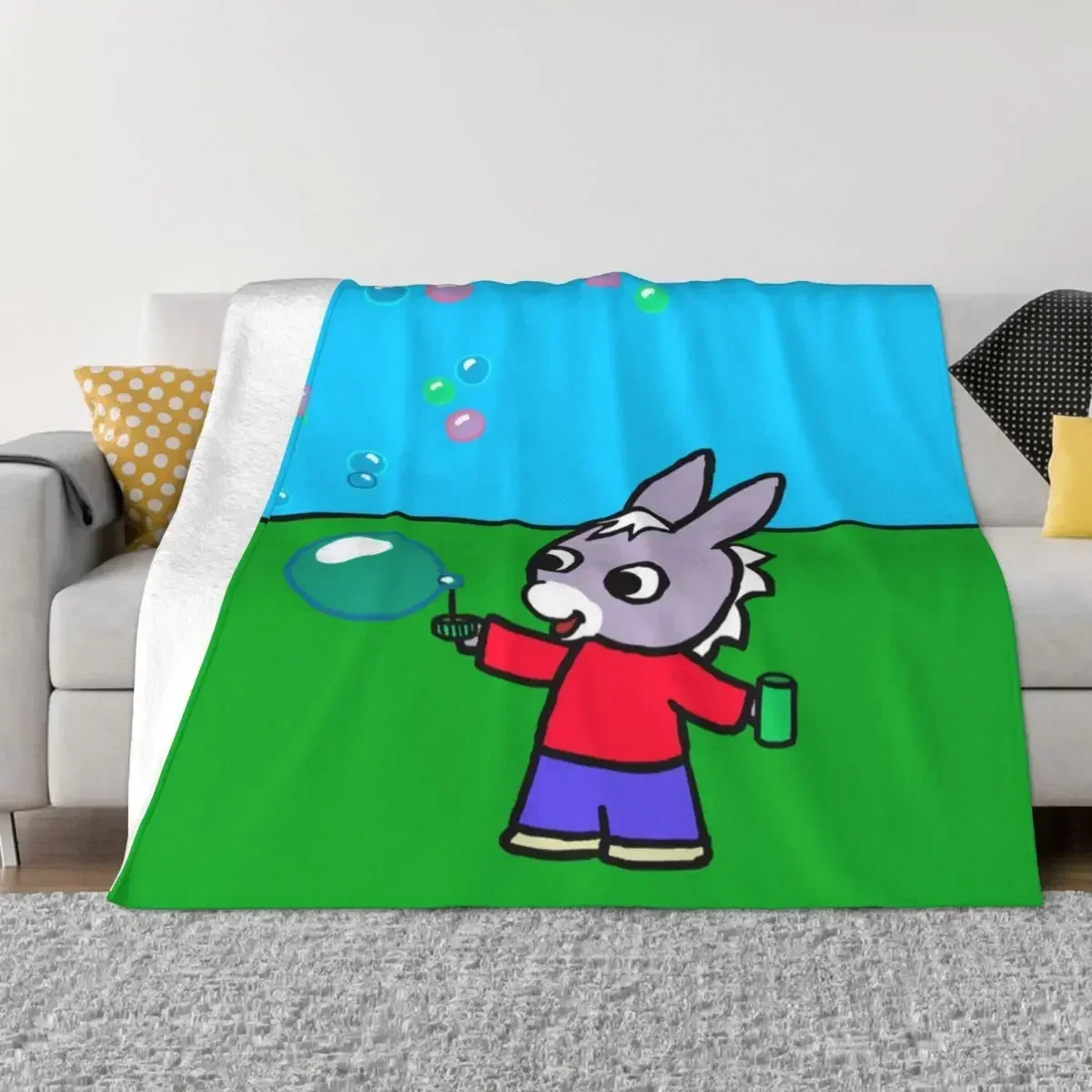 Trotro Cartoon Blanket Cute Fleece Throw Blanket Home Couch Printed Soft Warm Bedspread